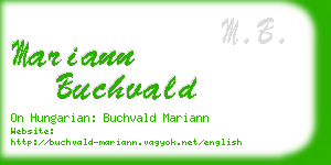 mariann buchvald business card